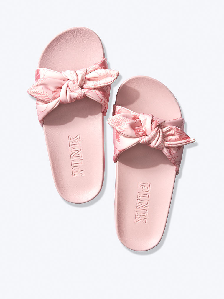 SATIN BOW SLIDES - M