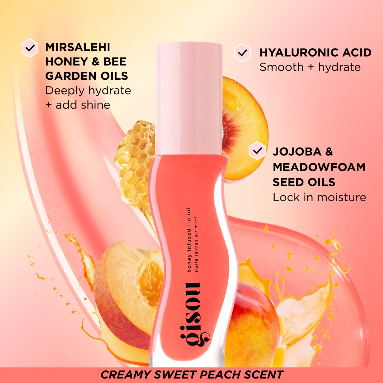 HONEY INFUSED HYDRATING LIP OIL - BEE-LLINI PEACH *PRE ORDER*