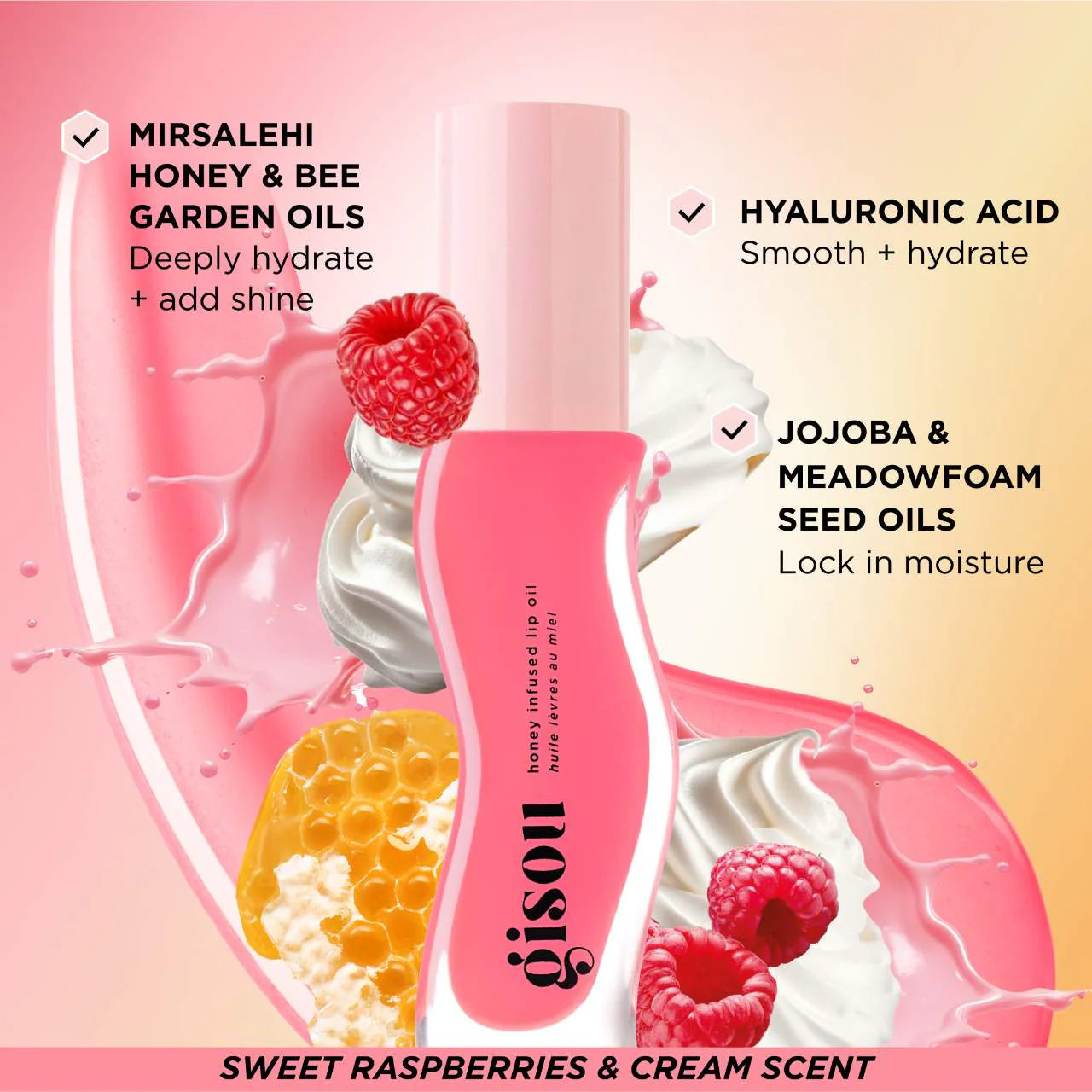 HONEY INFUSED HYDRATING LIP OIL - Raspberry Swirl *PRE ORDER*